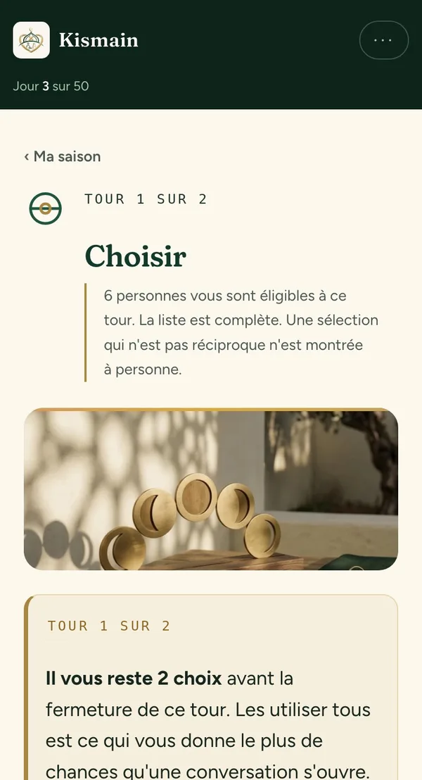 L'écran « Choisir ».